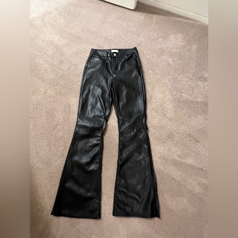 Altar’d State mid-low rise leather wide leg pants